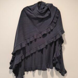 Piarossini Ruffle Trimmed Poncho/Shawl/Wrap
